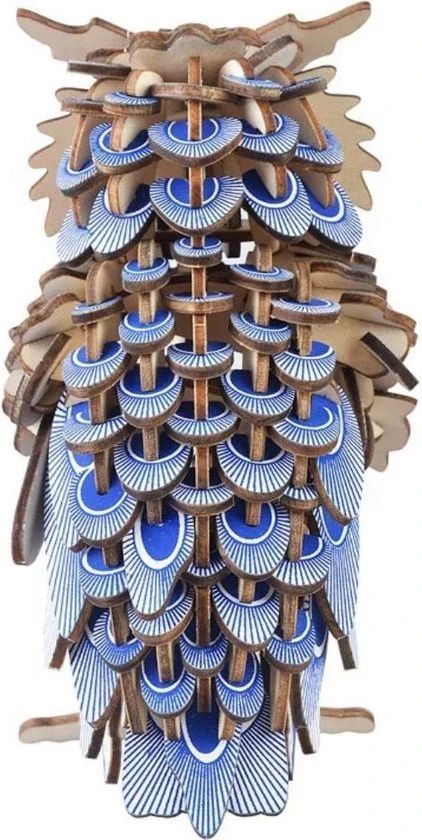 OWL 3D Puzzel Uil | Bouwpakket | Hout | 17.5 CM - Afbeelding 3