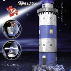 Ravensburger Vuurtoren Night Edition- 3D Puzzel Gebouw - 216 Stukjes
