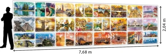 Grafika Reis Rond De Wereld (legpuzzel, 48000 Stukjes, 768 X 204 Cm)