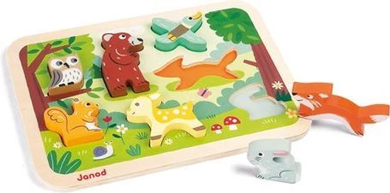Janod Chunky Puzzel Bosdieren - Afbeelding 8