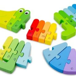New Classic Toys Leer Het Alfabet A T/m Z Vormenpuzzel Krokodil
