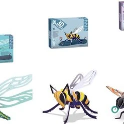 FDBW 3D Puzzel - Set Van 3 Puzzels - Insecten Puzzel - Kinderpuzzels 3 Jaar