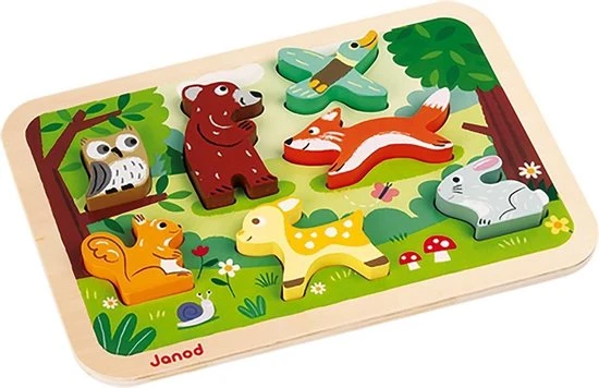 Janod Chunky Puzzel Bosdieren - Afbeelding 4