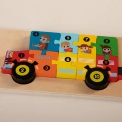 Heppiedepeppie Kids-Kinderpuzzel-Schoolbus-3D-Hout
