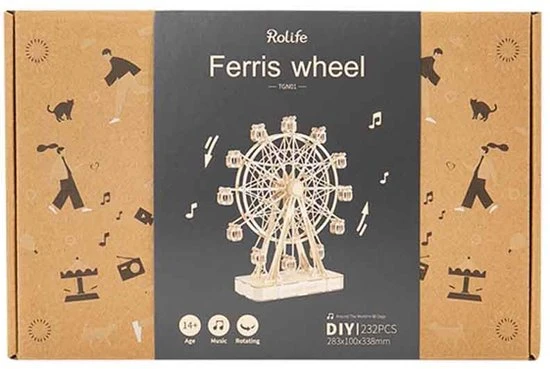 Robotime 3d-puzzel Reuzenrad 33,8 Cm Hout Naturel 232-delig - Afbeelding 13