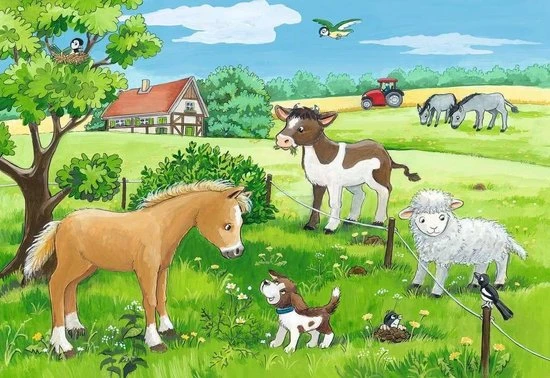 Ravensburger Puzzel Jonge Dieren Op Het Platteland - 2x12 Stukjes - Kinderpuzzel - Afbeelding 8