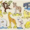 Merkloos Puzzel Jungle Baby Dieren - Houten Puzzel - 1 Jaar - Goki Puzzel
