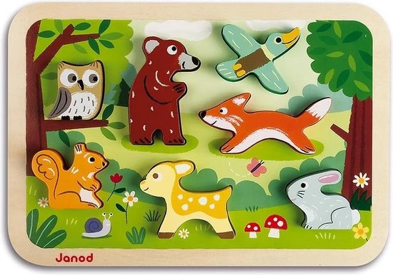 Janod Chunky Puzzel Bosdieren - Afbeelding 3
