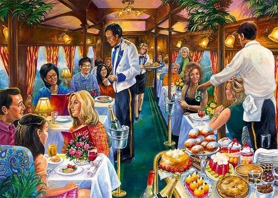 Falcon Puzzel The Dining Carriage - Legpuzzel - 500 Stukjes - Afbeelding 2