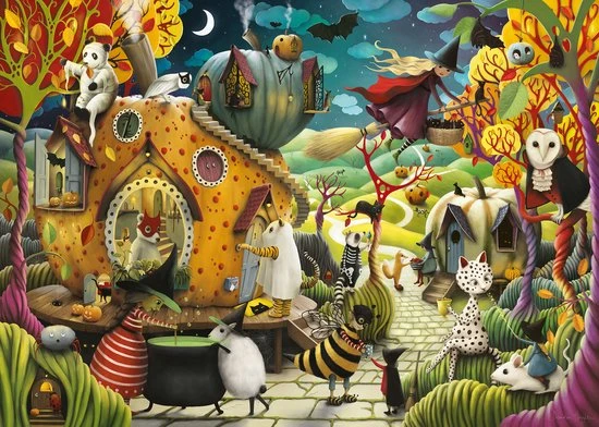 Ravensburger Puzzel Happy Halloween - Legpuzzel - 1000 Stukjes - Afbeelding 3