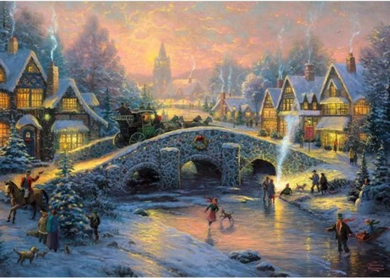 Schmidt Kinkade Dorp In De Sneeuw - Afbeelding 3