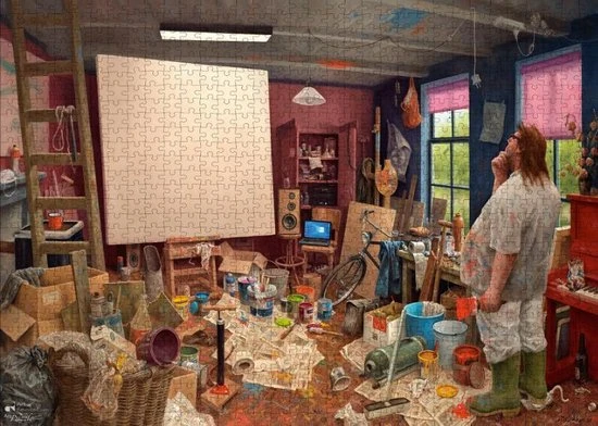 Art Revisited Marius Van Dokkum - Wachten Op Inspiratie - Puzzel 1000 Stukjes
