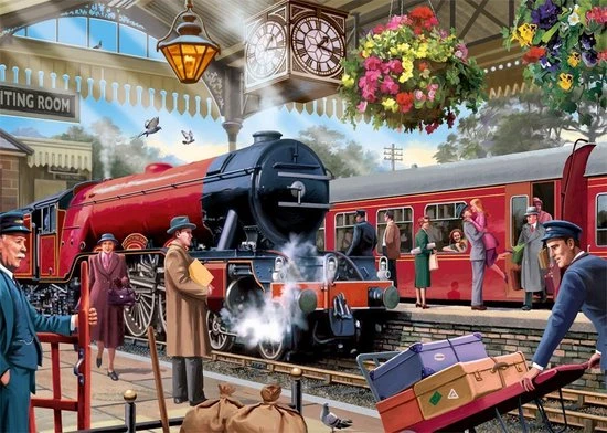 Falcon Puzzel Waiting On The Platform - Legpuzzel - 1000 Stukjes - Afbeelding 2