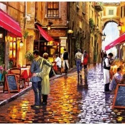 Happy Puzzle Puzzel 1000 Stukjes Volwassenen Legpuzzels Puzzle Jigsaw Puzzels - Speelgoed Hobby En Creatief Voor Volwassenen - 50*70 Cm - Coffee Street 1000 Stukjes