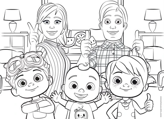 Just Games COCOMELON Vloerpuzzel - Fijne Verjaardag- 35 Stukjes . Puzzel En Kleurplaat . Formaat 70 50 - Afbeelding 3