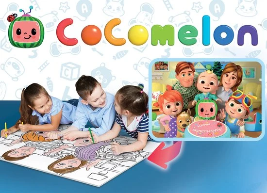 Just Games COCOMELON Vloerpuzzel - Fijne Verjaardag- 35 Stukjes . Puzzel En Kleurplaat . Formaat 70 50 - Afbeelding 4