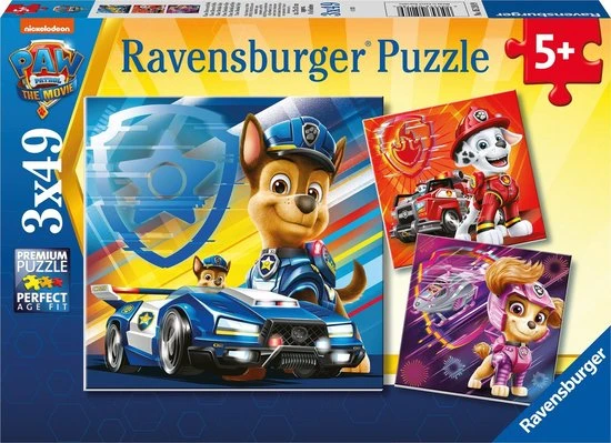 Ravensburger PAW Patrol: The Movie - Puzzel - 3x49 Stukjes