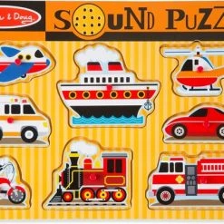 Melissa & Doug Houten Puzzel Met Geluid Voertuigen