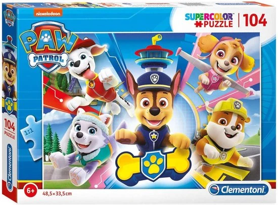 Clementoni Legpuzzel - Supercolor Puzzel Collectie - Paw Patrol - 104 Stukjes, Puzzels Kinderen - Afbeelding 5