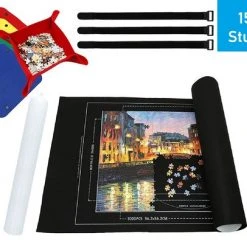 PLAY-IT PLAY IT Puzzelmat XL 1500 Stuks Oprolbaar - Inc. Opbergtas, Pomp & Puzzel Bakjes - Sinterklaas