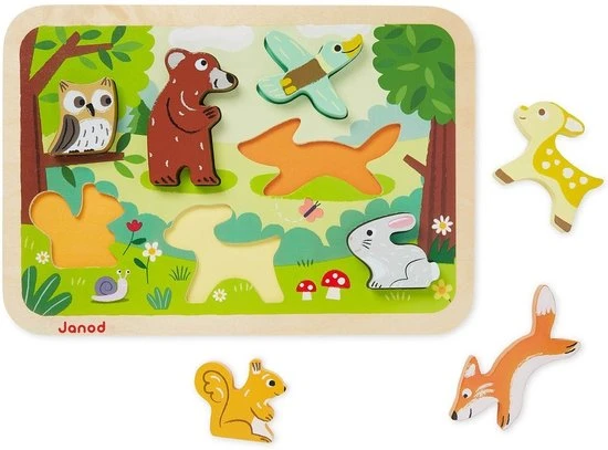 Janod Chunky Puzzel Bosdieren - Afbeelding 6