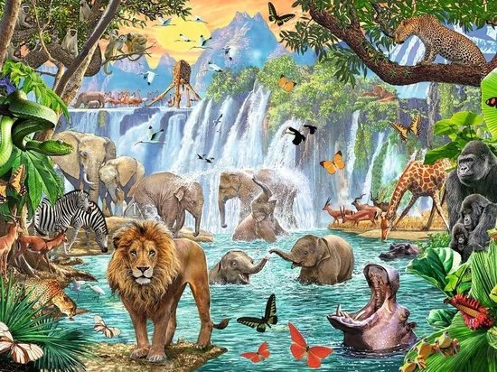Ravensburger Puzzel Waterval In De Jungle - Legpuzzel - 1500 Stukjes - Afbeelding 3