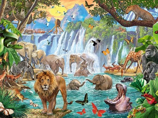 Ravensburger Puzzel Waterval In De Jungle - Legpuzzel - 1500 Stukjes - Afbeelding 4