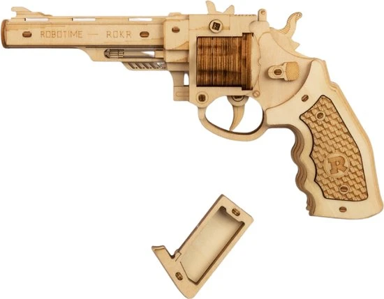 Robotime Vitafa Pistool Puzzel - Houtpuzzel - 3D Puzzel - Modelbouw - Geweer - Hout - DIY