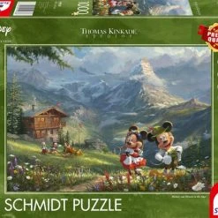 Schmidt Spiele Thomas Kinkade Studios: Disney Dreams Collections - Mickey & Minnie In Den Alpen Legpuzzel 1000 Stuk(s) Stripfiguren