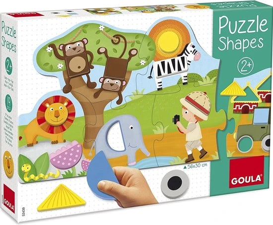 Goula Vormenpuzzel Safari Hout - 13 Stukjes