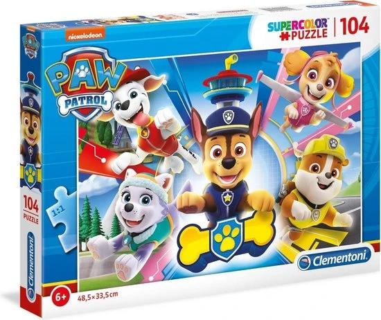 Clementoni Legpuzzel - Supercolor Puzzel Collectie - Paw Patrol - 104 Stukjes, Puzzels Kinderen - Afbeelding 3