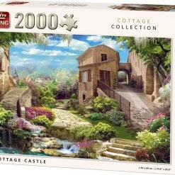 King Puzzel 2000 Stukjes (96 X 68 Cm) - Cottage Castle - Legpuzzel Landschap