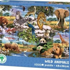 Mr. Broccoli Puzzel 1000 Stukjes - Wild Animals - Legpuzzel Wilde Dieren - 68 X 48 Cm