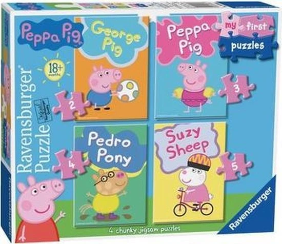 Ravensburger - Peppa Pig - Mijn Eerste Legpuzzel - Puzzel Box - 4 Puzzels.