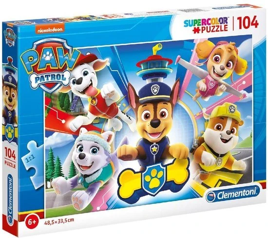 Clementoni Legpuzzel - Supercolor Puzzel Collectie - Paw Patrol - 104 Stukjes, Puzzels Kinderen - Afbeelding 4