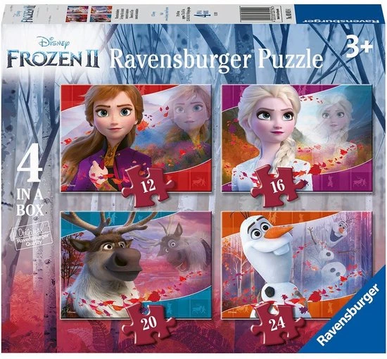Ravensburger Disney Frozen 2 4in1box Puzzel - 12+16+20+24 Stukjes - Kinderpuzzel