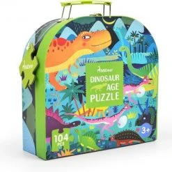 Mideer Kinderpuzzel Dino - Puzzel Dinosaurus - 104 Stukjes - In Koffertje