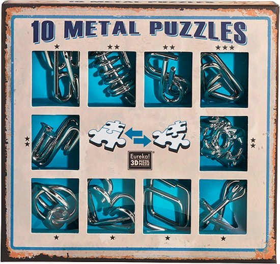 Eureka Metal Puzzle Set - 10 Metal Puzzles Set Blue (only Available In Display 52473355) - Afbeelding 7