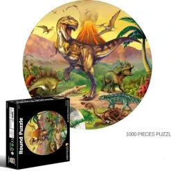 Pinshidai Ronde Platte Puzzel Dino 1000 Stukjes