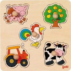 Goki Houten Platteland Puzzel 5-delig