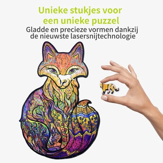 ACROPAQ Houten Puzzel Vos - 200 Stukjes, A3 Formaat 420 X 297 Mm, Puzzel Voor Kinderen En Volwassenen - Afbeelding 4