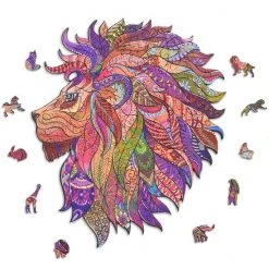 ACROPAQ Houten Puzzel Leeuw - 150 Stukjes, A4 Formaat 210 X 297 Mm, Puzzel Voor Kinderen En Volwassenen