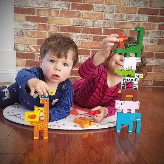 Little Hippo Houten Dieren Puzzel - Stapel Blokken - Houten Speelgoed - Puzzelen & Stapelen - Educatief Speelgoed - Afbeelding 7