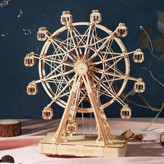 Robotime 3d-puzzel Reuzenrad 33,8 Cm Hout Naturel 232-delig - Afbeelding 10