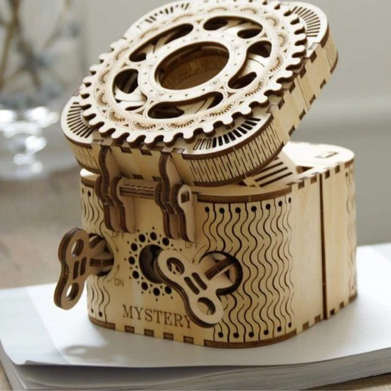 Robotime Vitafa Kluis - Houtpuzzel - 3D Puzzel - Modelbouw - Opbergdoos - Hout - DIY - Afbeelding 4