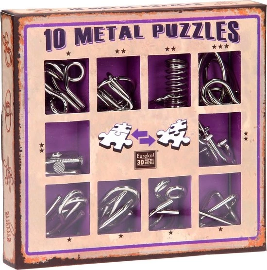 Eureka - Eureka! 10 Metalen Puzzels Paarse Editie - Afbeelding 5
