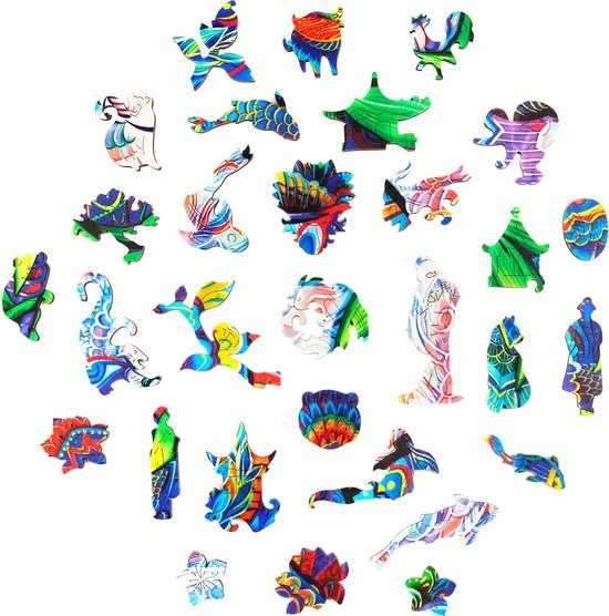 UNIDRAGON Houten Puzzel Dier - Serieuze Panda - 318 Stukjes - King Size 31x41 Cm - Afbeelding 4