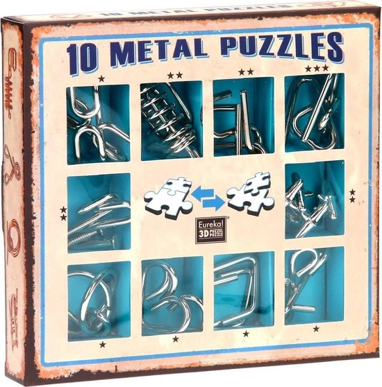 Eureka Metal Puzzle Set - 10 Metal Puzzles Set Blue (only Available In Display 52473355)