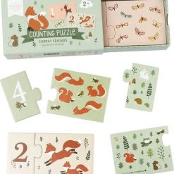 Telpuzzel: Bosvriendjes - Leren Tellen - Kleuters - Puzzel - A Little Lovely Company