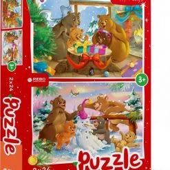 Rebo Productions Rebo Legpuzzel 2x24 Stukjes - Christmas Bears
